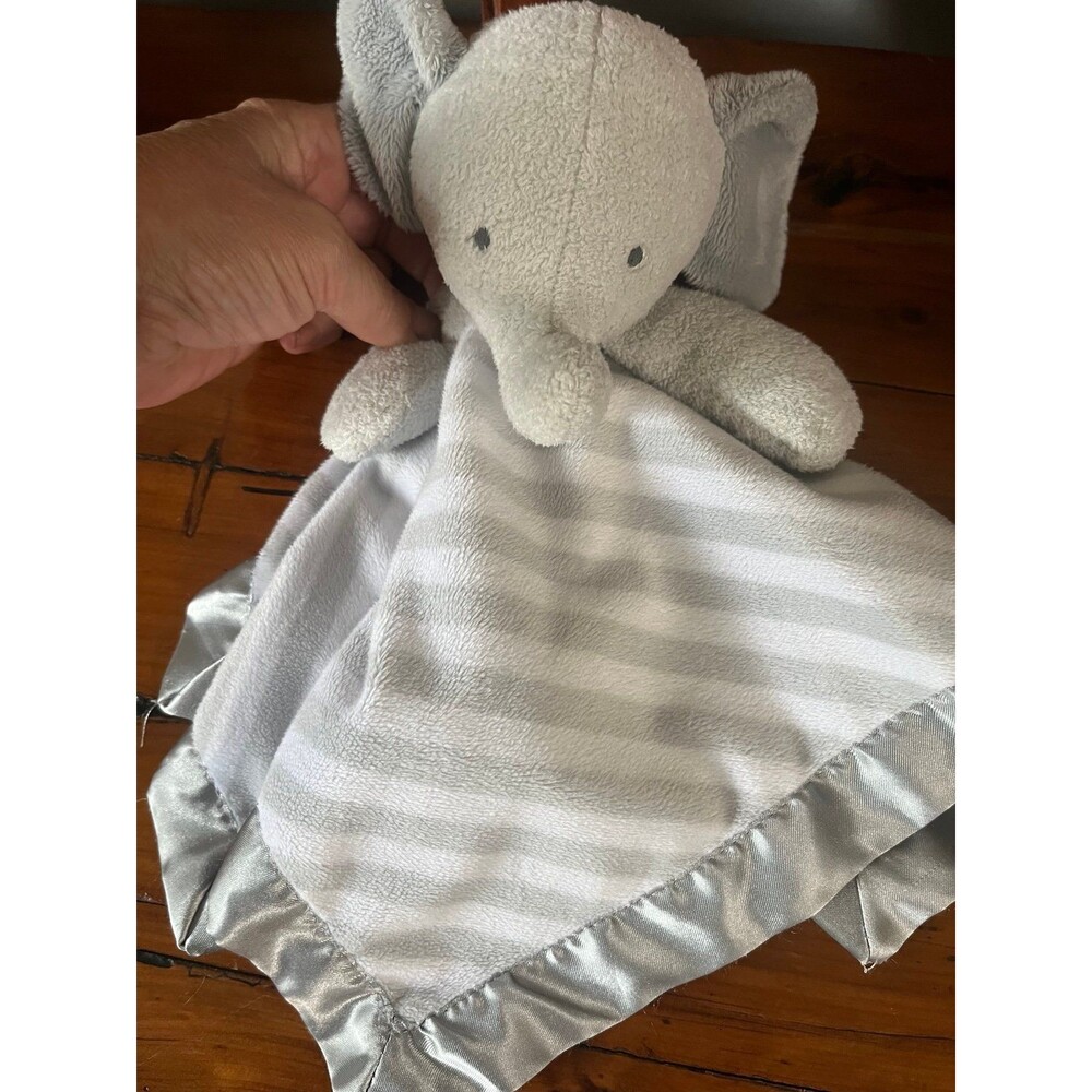 Cloud Island Baby Elephant Lovey Blankie Satin Trim